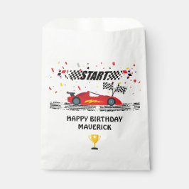 Klaar voor Race Car Red Birthday Bedankzakje