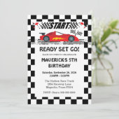 Klaar voor Race Car Red Birthday Kaart (Staand voorkant)