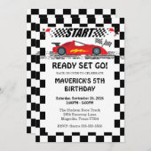 Klaar voor Race Car Red Birthday Kaart (Voorkant / Achterkant)