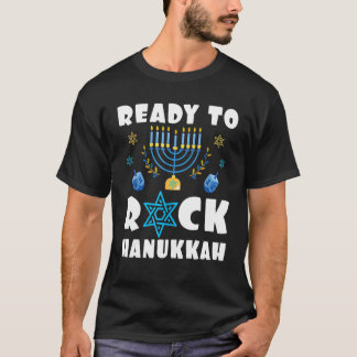 Klaar voor Rock Hanukkah Menorah Hanukkah Pajamas T-shirt