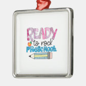 Klaar voor Rock Preschool Metalen Ornament (Links)