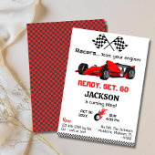 Klaar voor rood raceauto moderne 9e verjaardag kaart