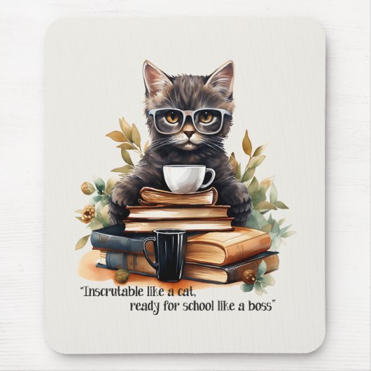 Klaar voor school als een baas muismat (Voorkant)