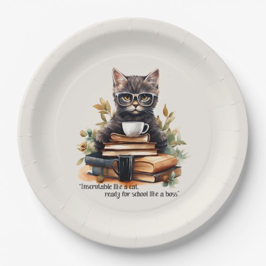 Klaar voor school als een baas papieren bordje (Voorkant)