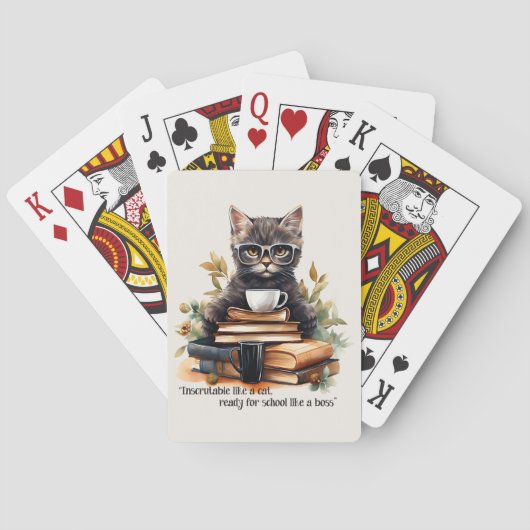 Klaar voor school als een baas pokerkaarten (Achterkant)