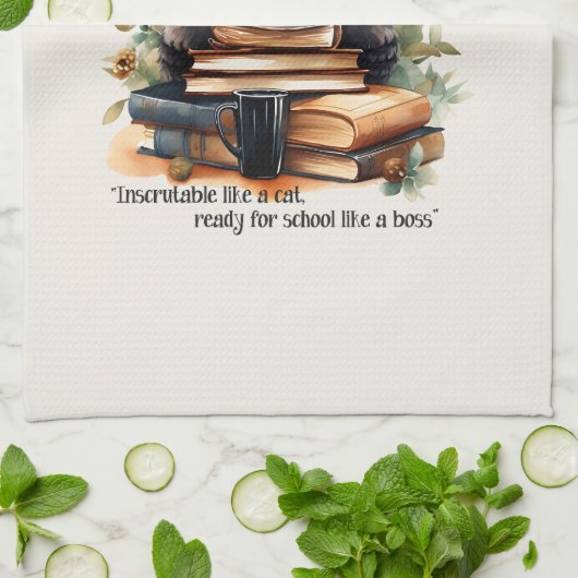 Klaar voor school als een baas theedoek (Gevouwen)