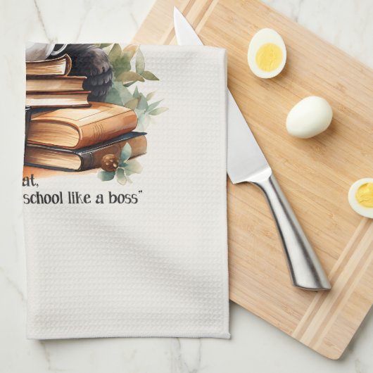 Klaar voor school als een baas theedoek (Quarter Fold)