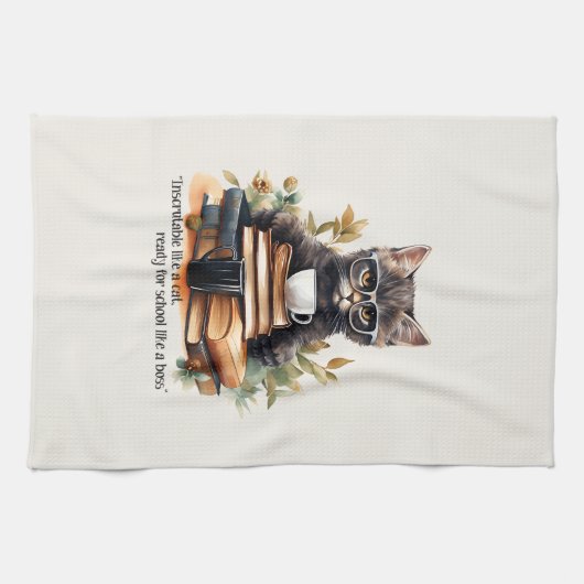 Klaar voor school als een baas theedoek (Horizontaal)