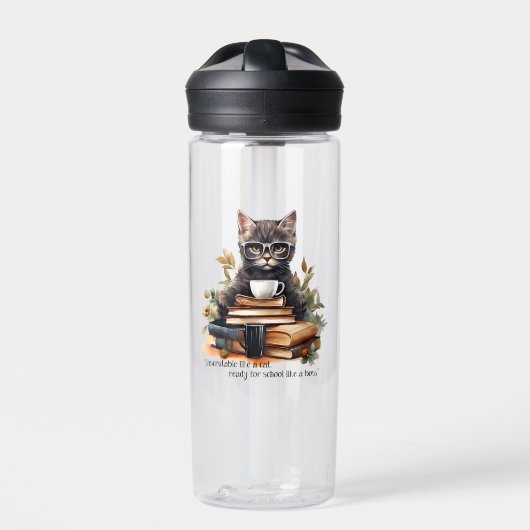 Klaar voor school als een baas waterfles (Voorkant)