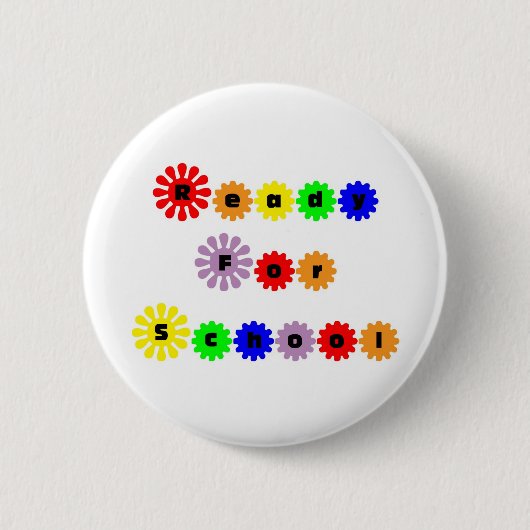 Klaar voor school ronde button 5,7 cm (Voorkant)