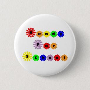 Klaar voor school ronde button 5,7 cm