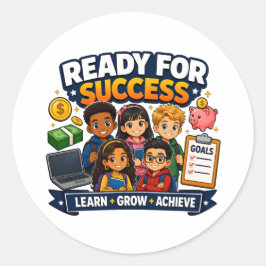Klaar voor succes Kinderen Loopbaan Gereedheid Ronde Sticker