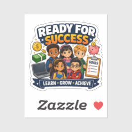Klaar voor succes Kinderen Loopbaan Voorbereidheid Sticker