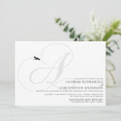 Klaar voor Take Off A Initiaal Wedding Kaart (Staand voorkant)