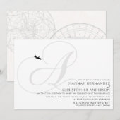 Klaar voor Take Off A Initiaal Wedding Kaart (Voorkant / Achterkant)