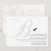 Klaar voor Take Off B Initiaal Bruiloft Kaart (Voorkant / Achterkant)