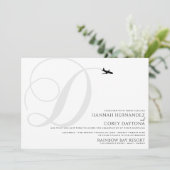 Klaar voor Take Off D Initiaal Bruiloft Kaart (Staand voorkant)