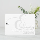 Klaar voor Take Off E Initiaal Bruiloft Kaart (Staand voorkant)