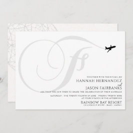 Klaar voor Take Off F Initiaal bruiloft uitnodigin Kaart