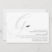 Klaar voor Take Off G Initiaal bruiloft uitnodigin Kaart (Voorkant)