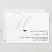 Klaar voor Take Off H Initiaal bruiloft uitnodigin Kaart (Voorkant)