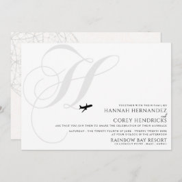Klaar voor Take Off H Initiaal bruiloft uitnodigin Kaart