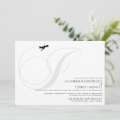 Klaar voor Take Off I Initiaal huwelijksuitnodigin Kaart (Staand voorkant)