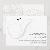 Klaar voor Take Off I Initiaal huwelijksuitnodigin Kaart (Voorkant / Achterkant)