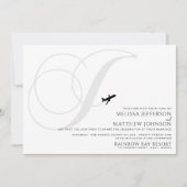 Klaar voor Take Off J Initiaal bruiloft uitnodigin Kaart (Voorkant)