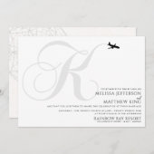 Klaar voor Take Off K Initiaal bruiloft uitnodigin Kaart (Voorkant / Achterkant)