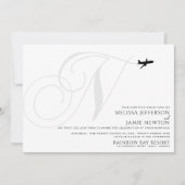 Klaar voor Take Off N Initiaal huwelijksuitnodigin Kaart (Voorkant)