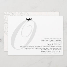 Klaar voor Take Off O Initiaal bruiloft uitnodigin Kaart