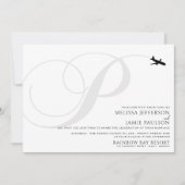 Klaar voor Take Off P Initiaal huwelijksuitnodigin Kaart (Voorkant)