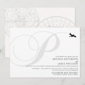 Klaar voor Take Off P Initiaal huwelijksuitnodigin Kaart (Voorkant / Achterkant)