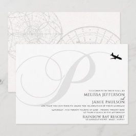 Klaar voor Take Off P Initiaal huwelijksuitnodigin Kaart