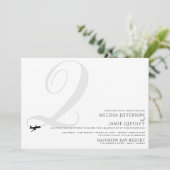 Klaar voor Take Off Q Initiaal bruiloft uitnodigin Kaart (Staand voorkant)