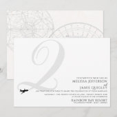 Klaar voor Take Off Q Initiaal bruiloft uitnodigin Kaart (Voorkant / Achterkant)