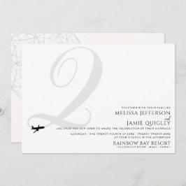 Klaar voor Take Off Q Initiaal bruiloft uitnodigin Kaart