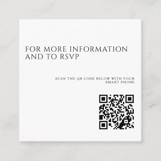 Klaar voor Take Off QR Code Bruiloft Informatiekaartje (Voorkant)
