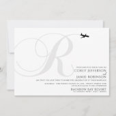 Klaar voor Take Off R Initiaal huwelijksuitnodigin Kaart (Voorkant)