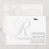 Klaar voor Take Off R Initiaal huwelijksuitnodigin Kaart (Voorkant / Achterkant)