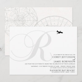 Klaar voor Take Off R Initiaal huwelijksuitnodigin Kaart