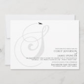 Klaar voor Take Off S Initiaal bruiloft uitnodigin Kaart (Voorkant)