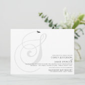 Klaar voor Take Off S Initiaal bruiloft uitnodigin Kaart (Staand voorkant)