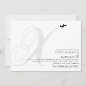 Klaar voor Take Off X Initiaal bruiloft uitnodigin Kaart (Voorkant)