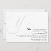 Klaar voor Take Off Y Initiaal bruiloft uitnodigin Kaart (Voorkant)