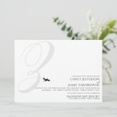 Klaar voor Take Off Z Initiaal bruiloft uitnodigin Kaart (Staand voorkant)