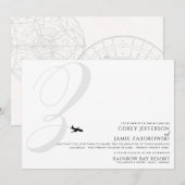 Klaar voor Take Off Z Initiaal bruiloft uitnodigin Kaart (Voorkant / Achterkant)