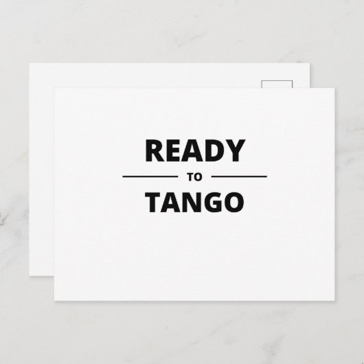 KLAAR VOOR TANGO BRIEFKAART (Voorkant / Achterkant)