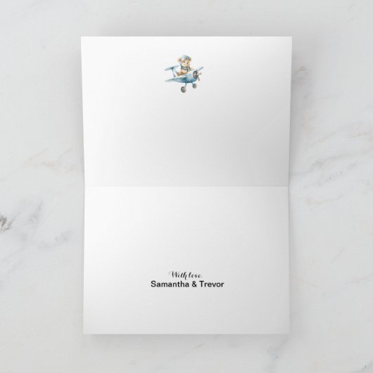 Klaar voor Teddy's Verjaardag Gevouwen Dank u Kaar Bedankkaart (Binnen)